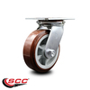 Service Caster 6 Inch Heavy Duty Top Plate Polyurethane Swivel Caster with Ball Bearing SCC SCC-35S620-PPUB